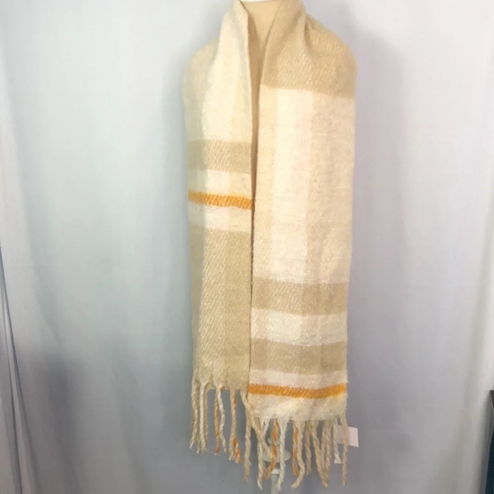 Lauren Conrad Color Seafoam/ Orange/ Cream Scarf & Hat OS